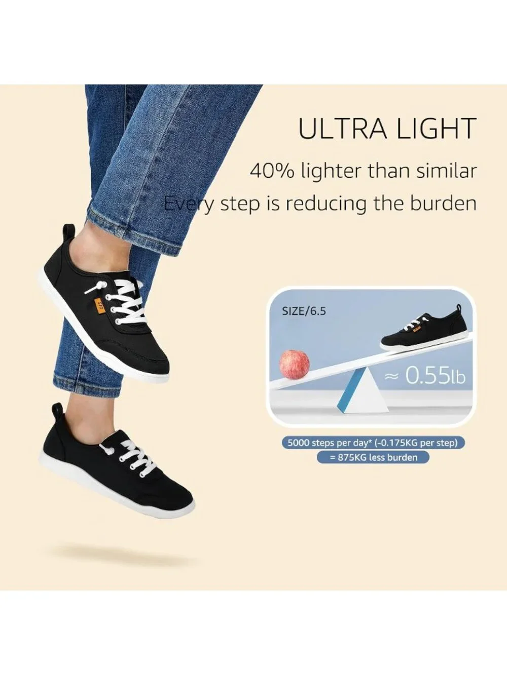 Women's Black White Comfortable Classic Slip On Low Top Canvas Fashion Sneaker